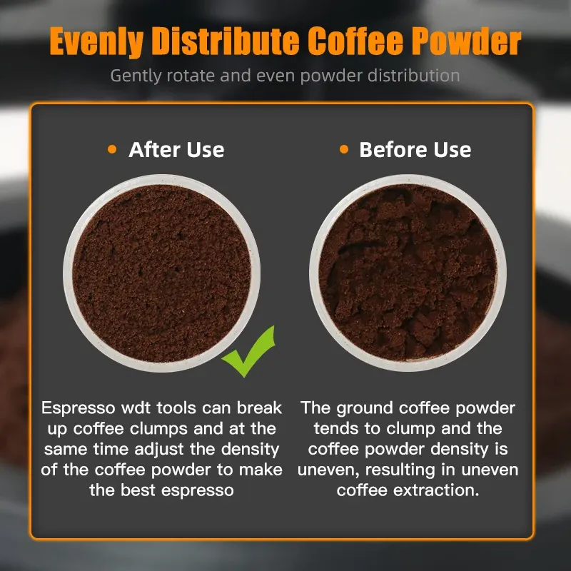 Outil WDT rotatif 51 mm, 54 mm, 58 mm pour machine à espresso, distributeur d'aiguilles, accessoire Barista magnétique 5