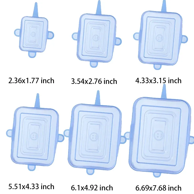 Couvercles extensibles en silicone pour aliments, lot de 6, compatibles micro-ondes 6