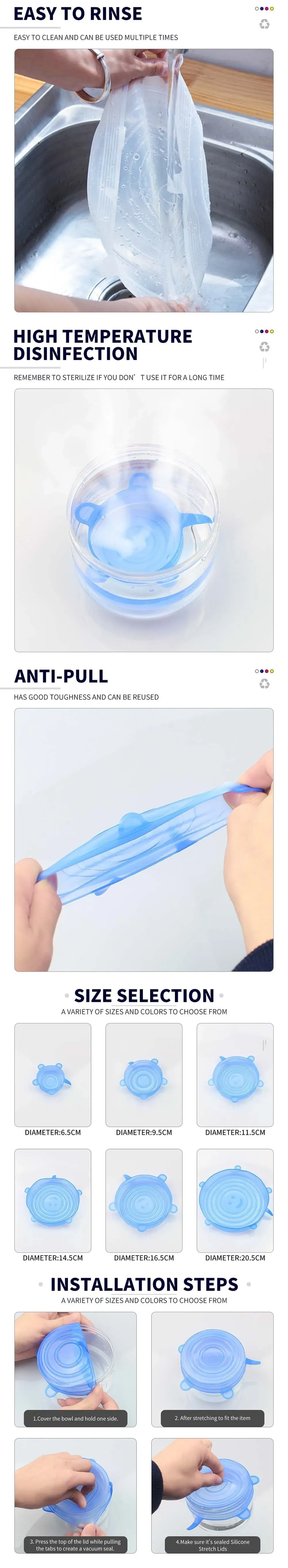 Couvercles en silicone, ambiance cuisine
