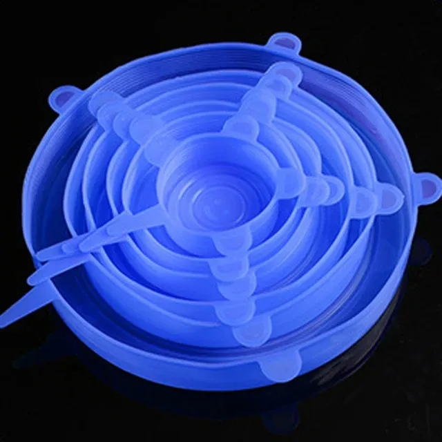 Couvercles extensibles en silicone pour aliments, lot de 6, compatibles micro-ondes 12