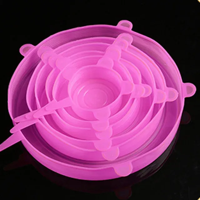 Couvercles extensibles en silicone pour aliments, lot de 6, compatibles micro-ondes 13