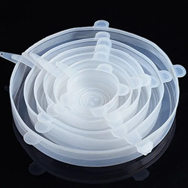 Couvercles extensibles en silicone pour aliments, lot de 6, compatibles micro-ondes 9