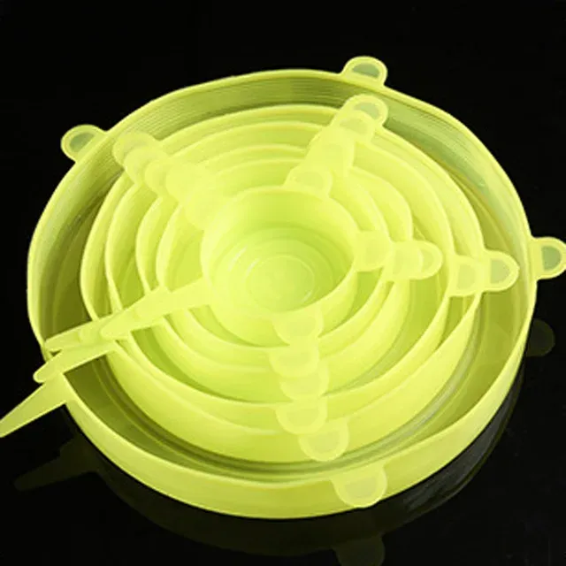 Couvercles extensibles en silicone pour aliments, lot de 6, compatibles micro-ondes 10