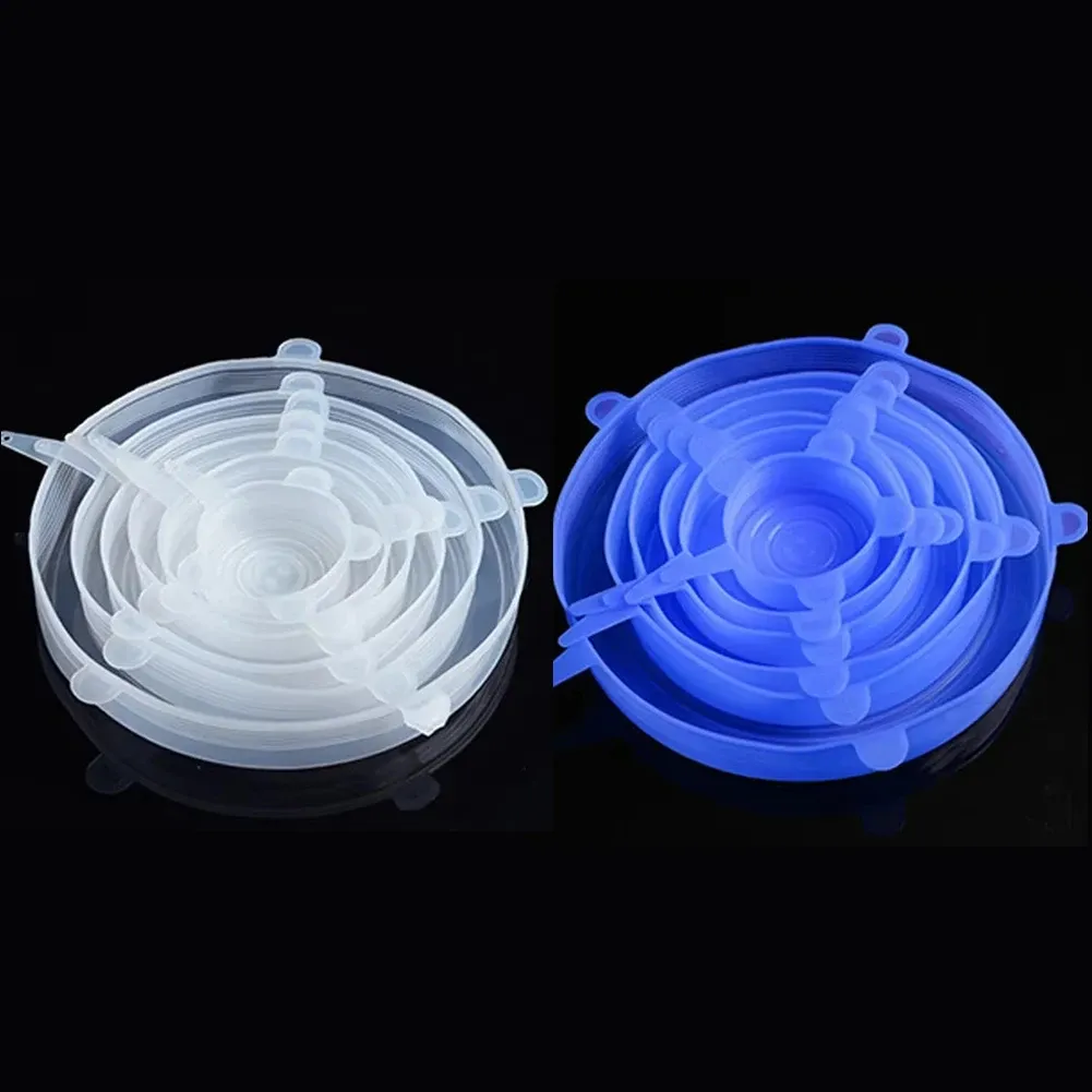 Couvercles extensibles en silicone pour aliments, lot de 6, compatibles micro-ondes 15