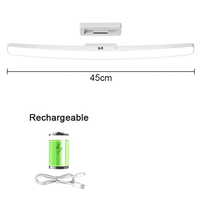 Lampe de bureau LED suspendue, magnétique et tactile, rechargeable par USB, à intensité variable, portable, pour armoire et placard 8