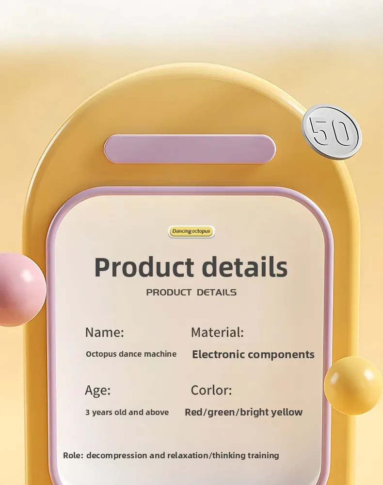 Poulpe dansant interactif pour enfants, idée cadeau
