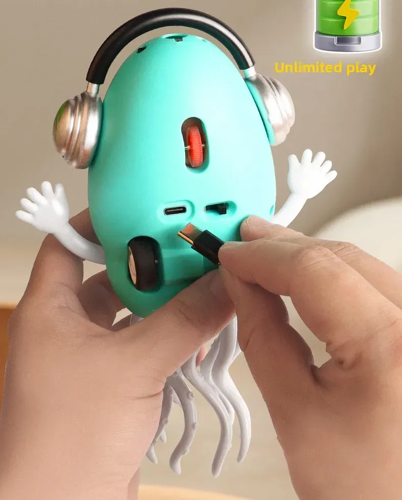 Poulpe dansant interactif pour enfants, vue rapprochée