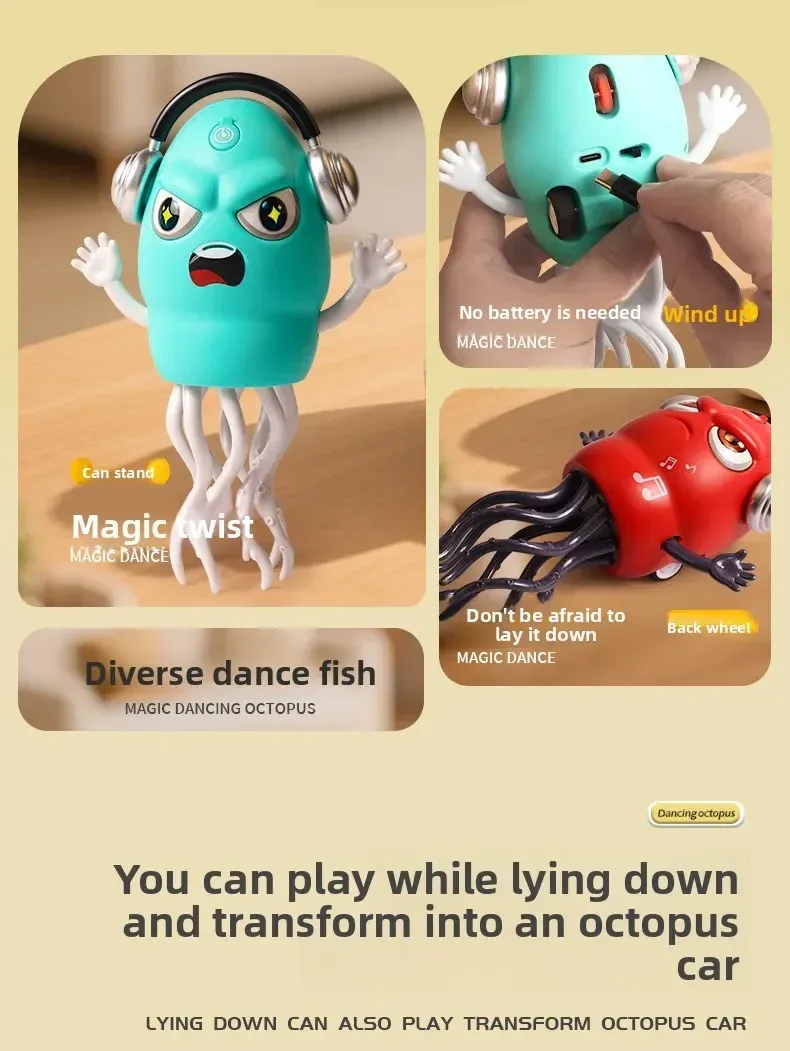 Poulpe dansant interactif pour enfants, jeu d'exploration