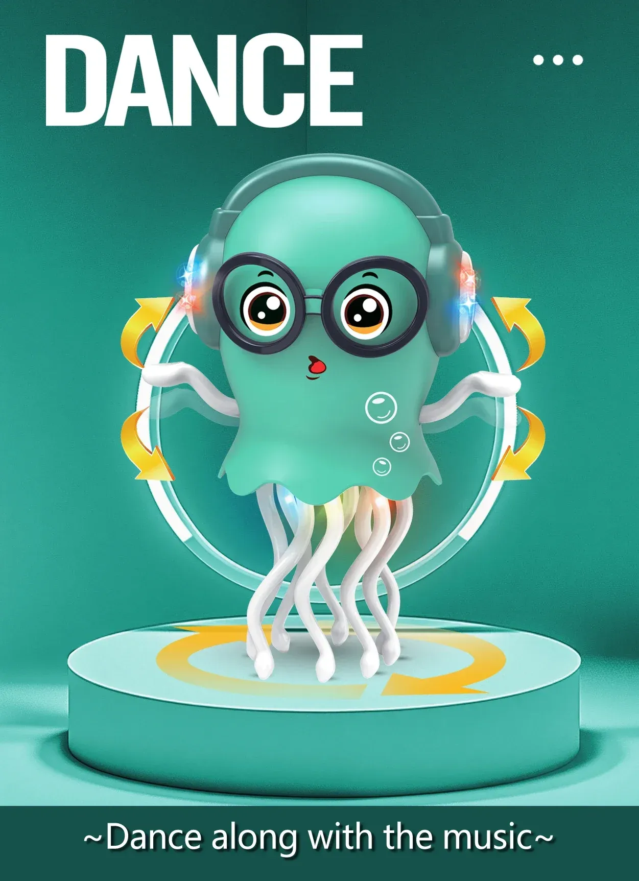 Poulpe dansant interactif pour enfants, finitions soignées
