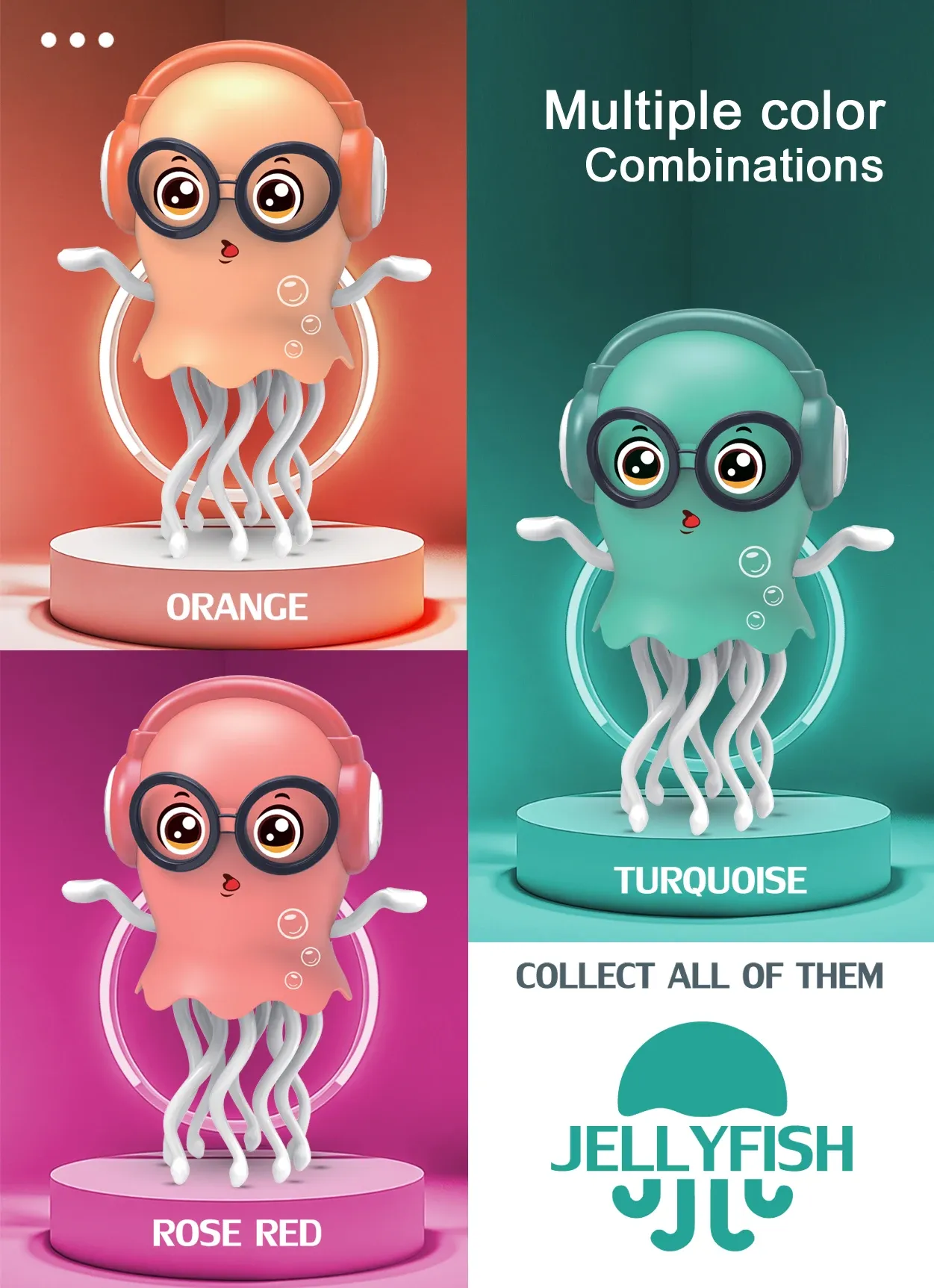 Poulpe dansant interactif pour enfants, détail des formes