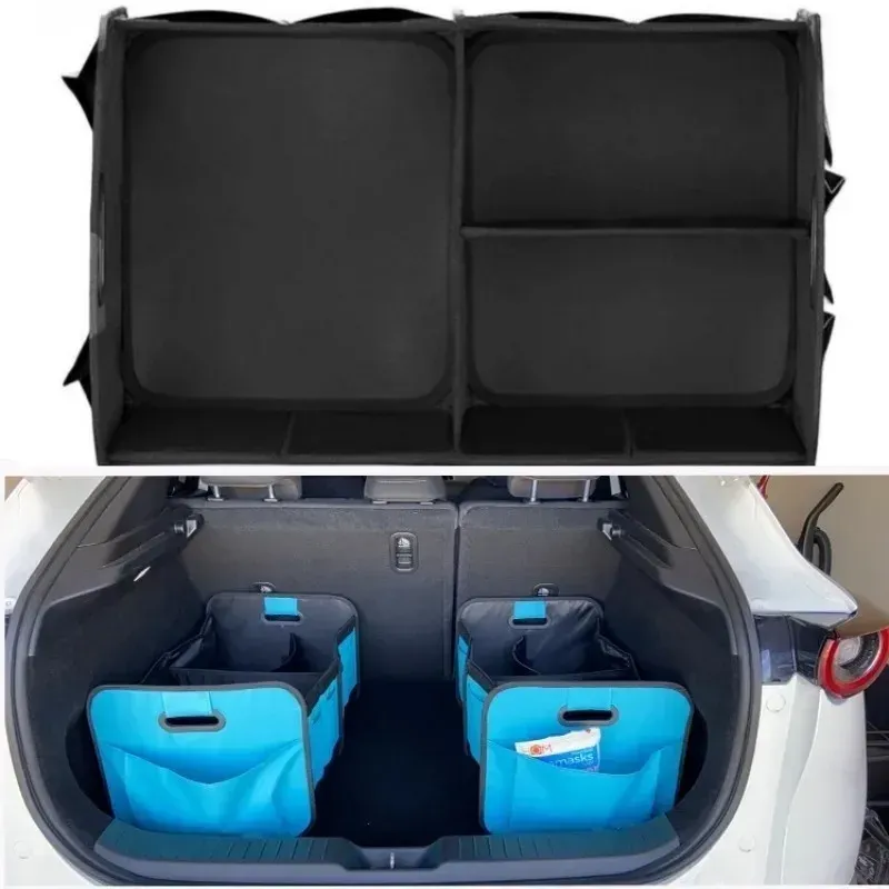 Boîte de rangement pour voiture, rangement de coffre en tissu Oxford, grande capacité, pliable 3
