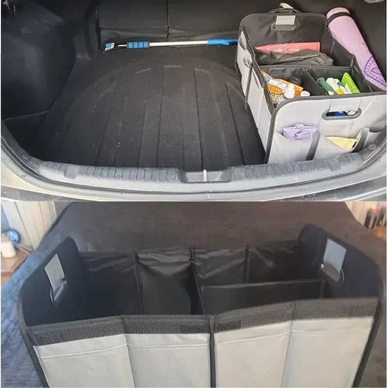 Boîte de rangement pour voiture, rangement de coffre en tissu Oxford, grande capacité, pliable 2