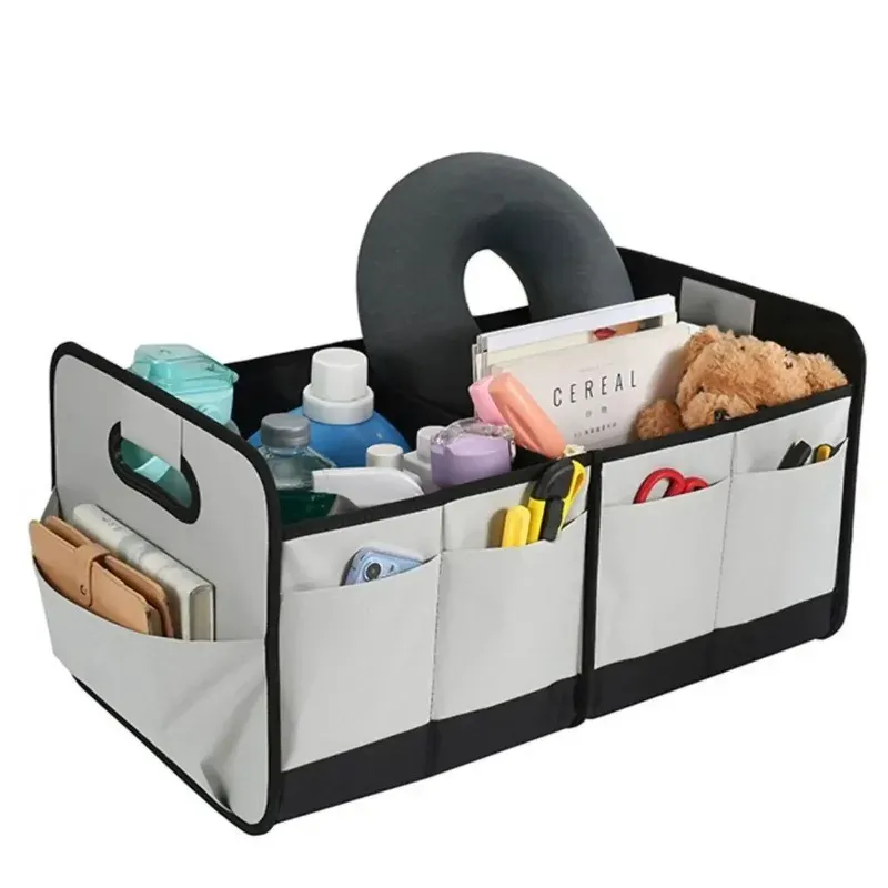 Boîte de rangement pour voiture, rangement de coffre en tissu Oxford, grande capacité, pliable 6
