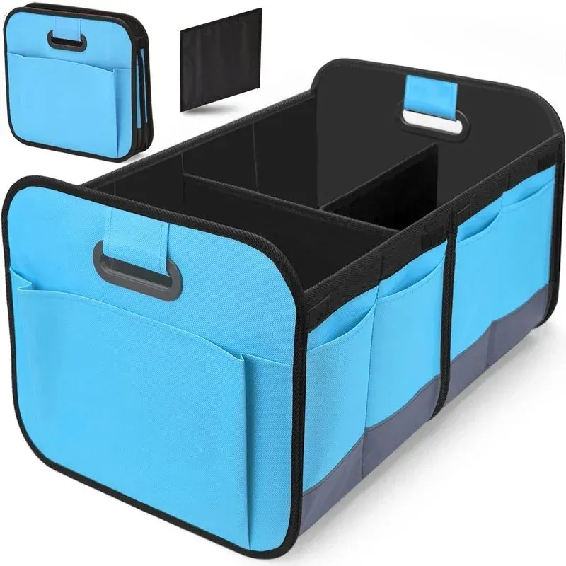 Boîte de rangement pour voiture, rangement de coffre en tissu Oxford, grande capacité, pliable 7