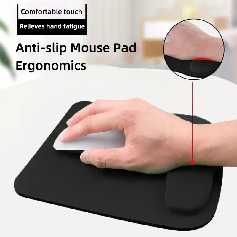 Grand tapis de souris ergonomique en EVA épaissi avec repose-poignet antidérapant pour bureau et jeux sur ordinateur 2
