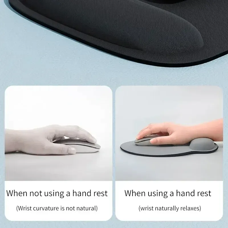 Grand tapis de souris ergonomique en EVA épaissi avec repose-poignet antidérapant pour bureau et jeux sur ordinateur 5