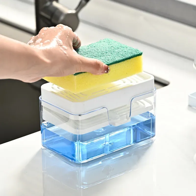 Distributeur automatique de liquide vaisselle avec brosse 2