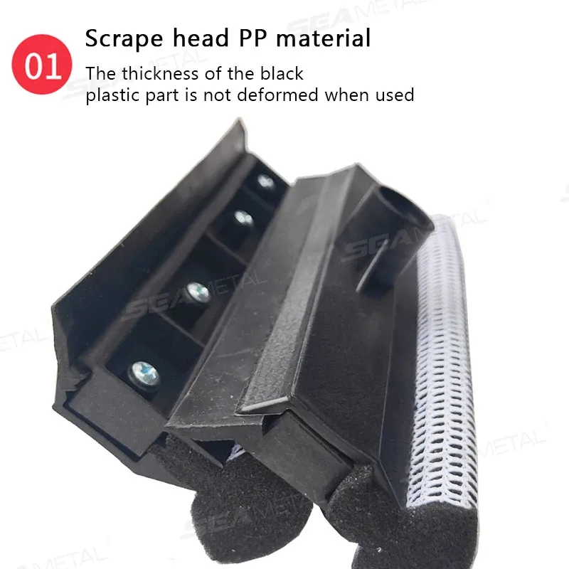 SEAMETAL Brosse de nettoyage de vitres de voiture 2 en 1 avec raclette et manche télescopique 3