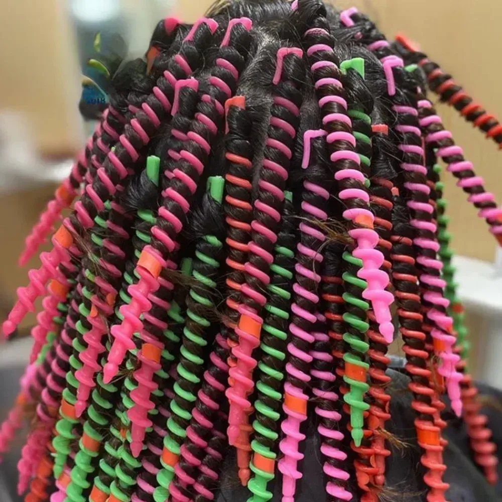20 bigoudis en spirale en plastique sans chaleur pour femmes, rouleaux à cheveux bouclés sans chaleur, bâtonnets de permanente à froid, outil de coiffure pour barbier - Image 1