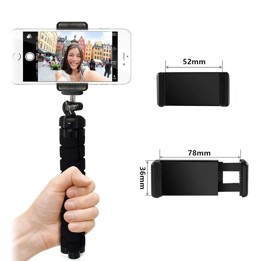 Trépied support téléphone universel avec vis 1/4 pouces et clip de montage 5