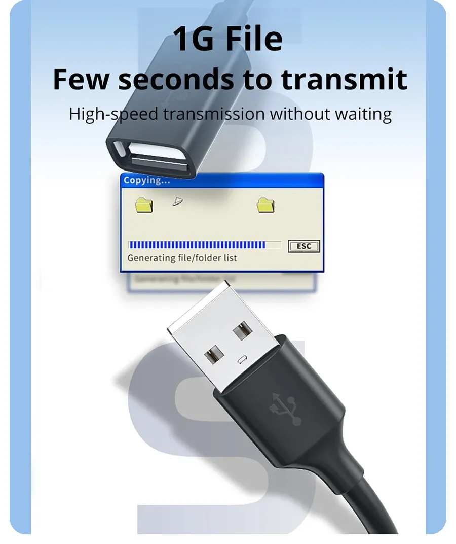 Câble USB d'extension en usage quotidien