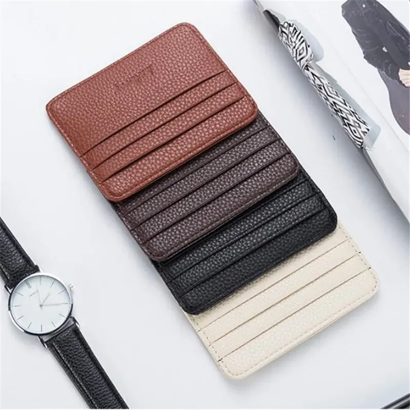 Portefeuille de poche ultra fin pour homme avec fentes pour cartes et fenêtre d'identité 3