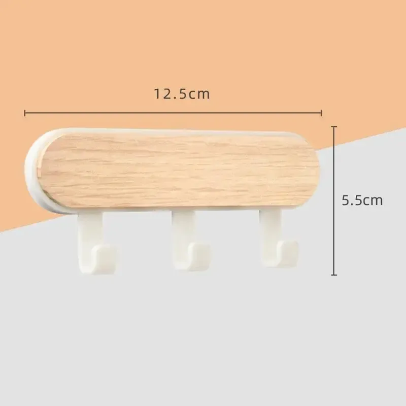 Crochets muraux auto-adhésifs en ABS aspect bois, lot de 1 : porte-chapeaux et porte-clés pour cuisine et salle de bains 8