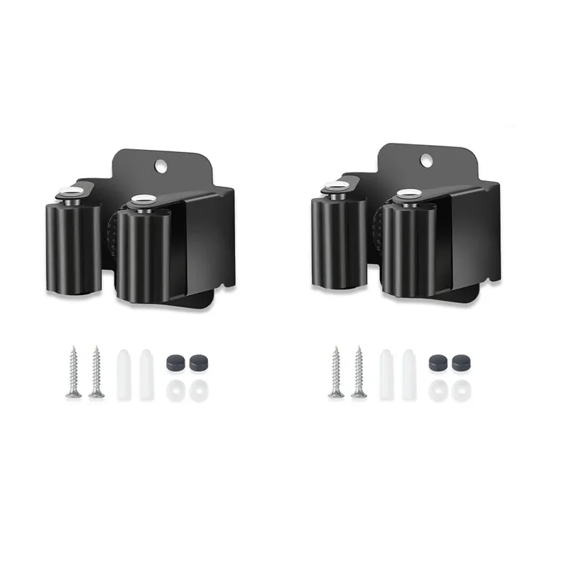 Support mural pour balai en acier inoxydable avec vis, organisateur d'outils de jardin et d'extérieur 7