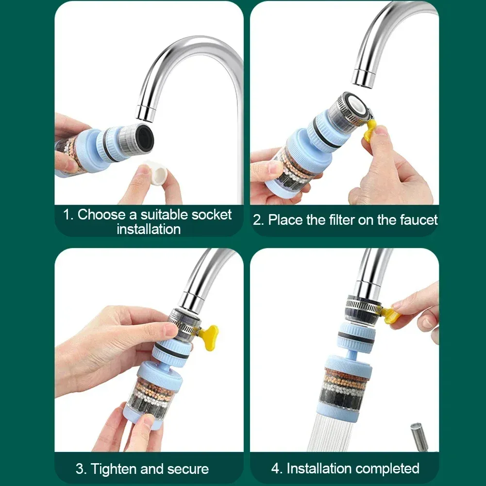Robinet de douche universel avec filtre à eau, vue d'ensemble