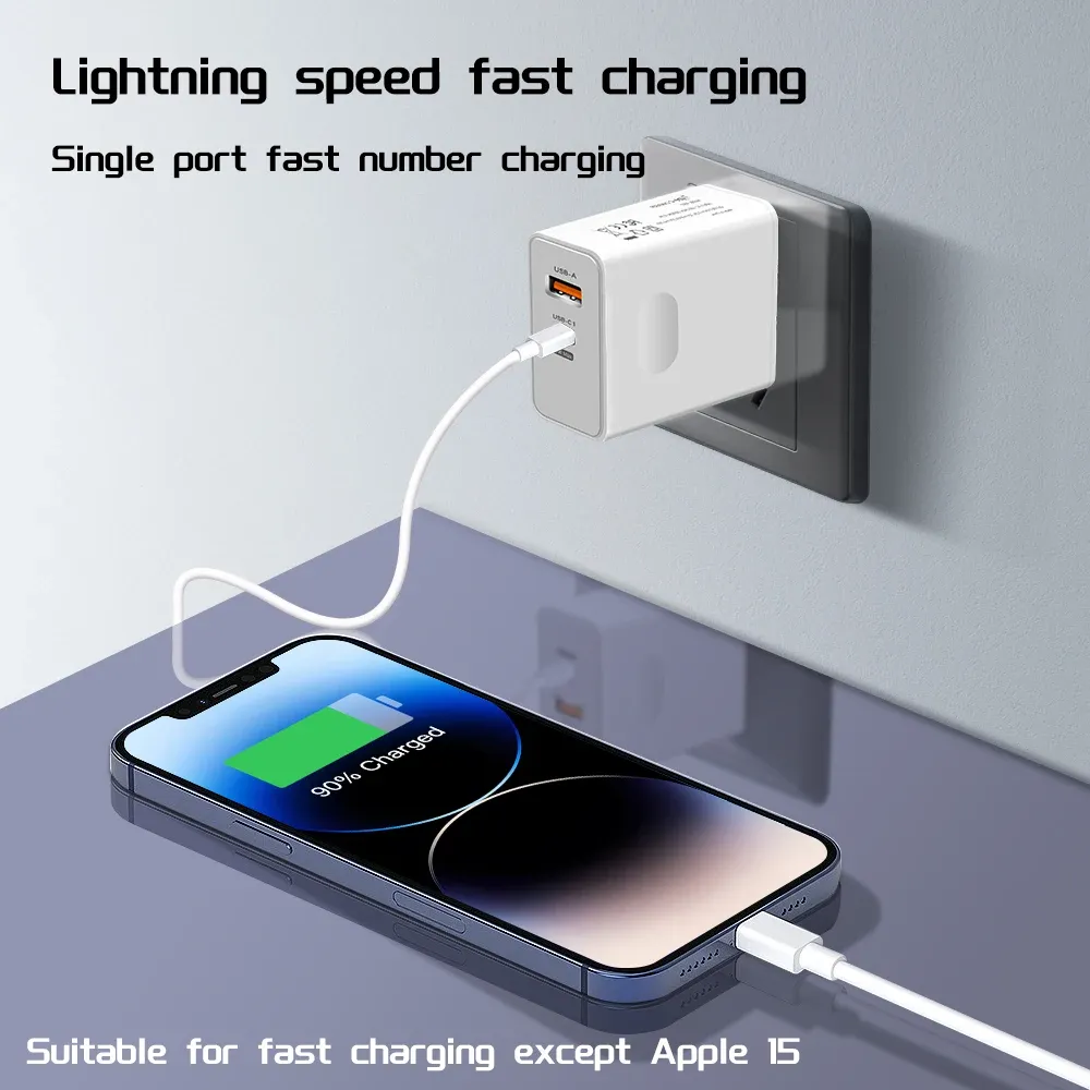 Chargeur rapide USB-C PD 3.0 avec câble de charge rapide 3