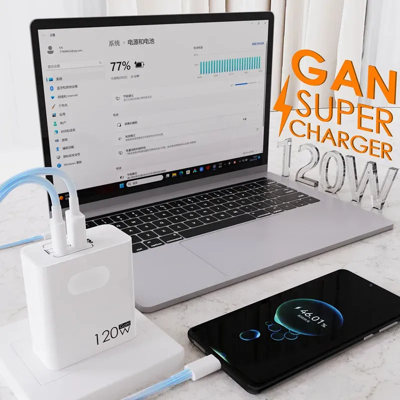 Chargeur rapide USB-C PD 3.0 avec câble de charge rapide 4