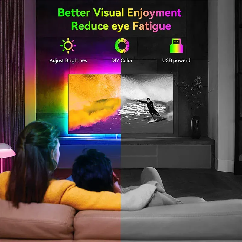 Ruban LED RGB USB Bluetooth 5050 installation