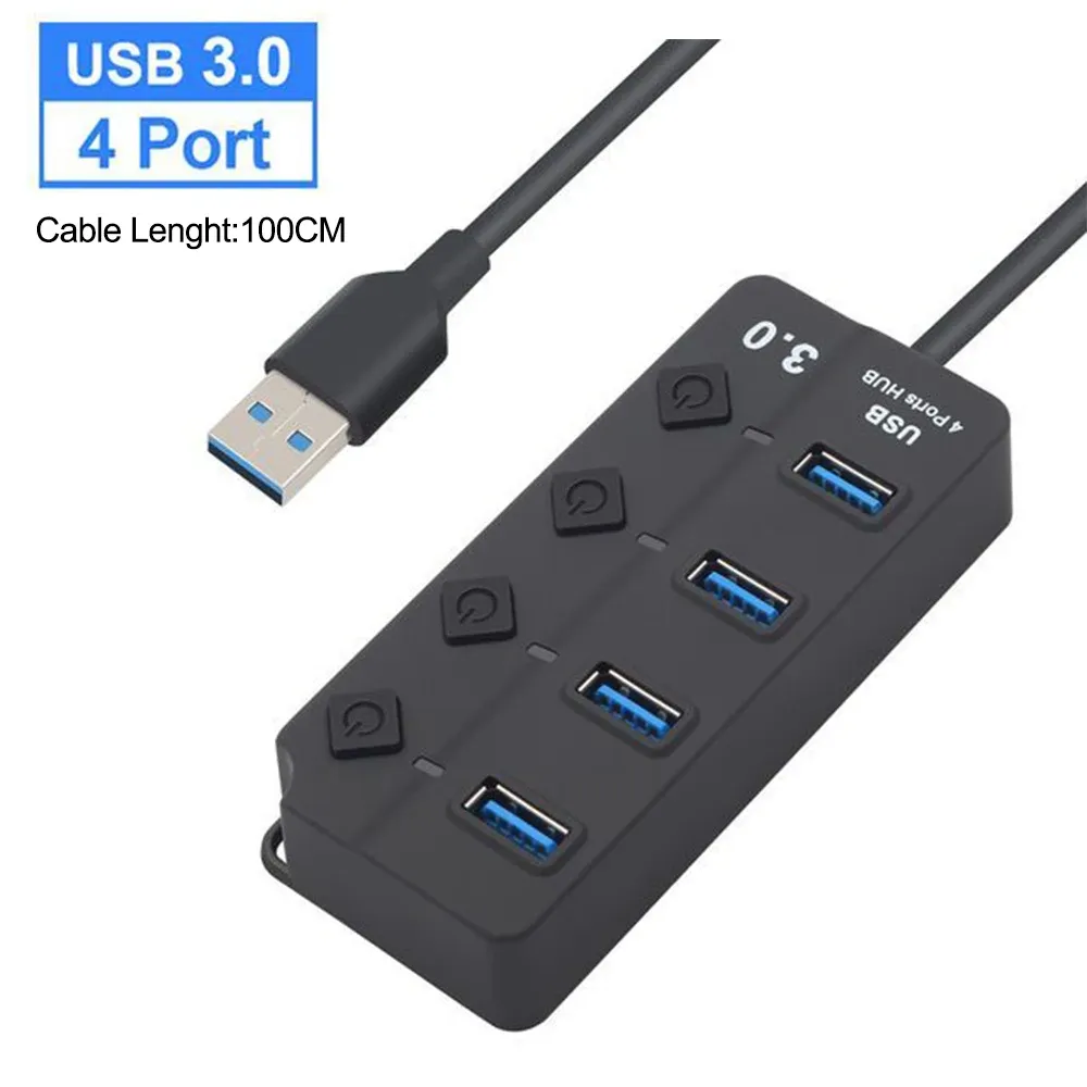 Hub USB 3.0 et USB 2.0 multiport avec câble de 100 cm pour ordinateur portable 7