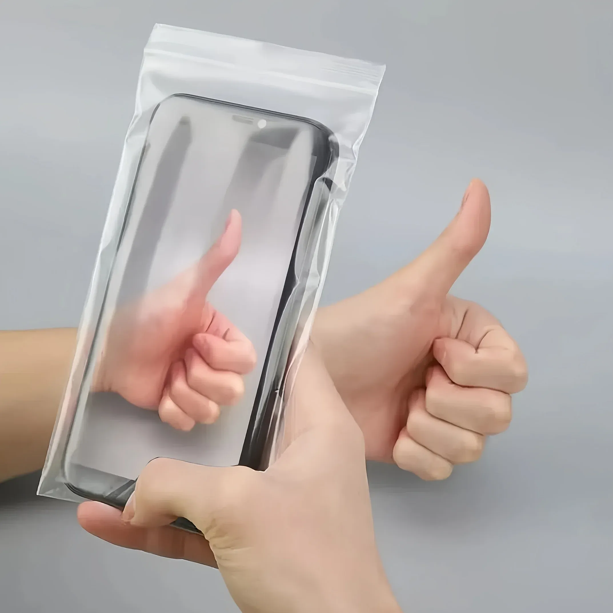 Pochette étanche universelle transparente pour téléphone portable avec fermeture éclair auto-verrouillante, lot de 100 5