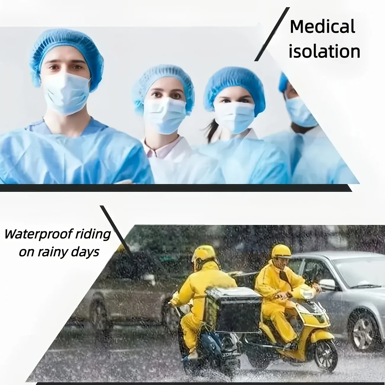 Pochette transparente protégeant un smartphone sous la pluie