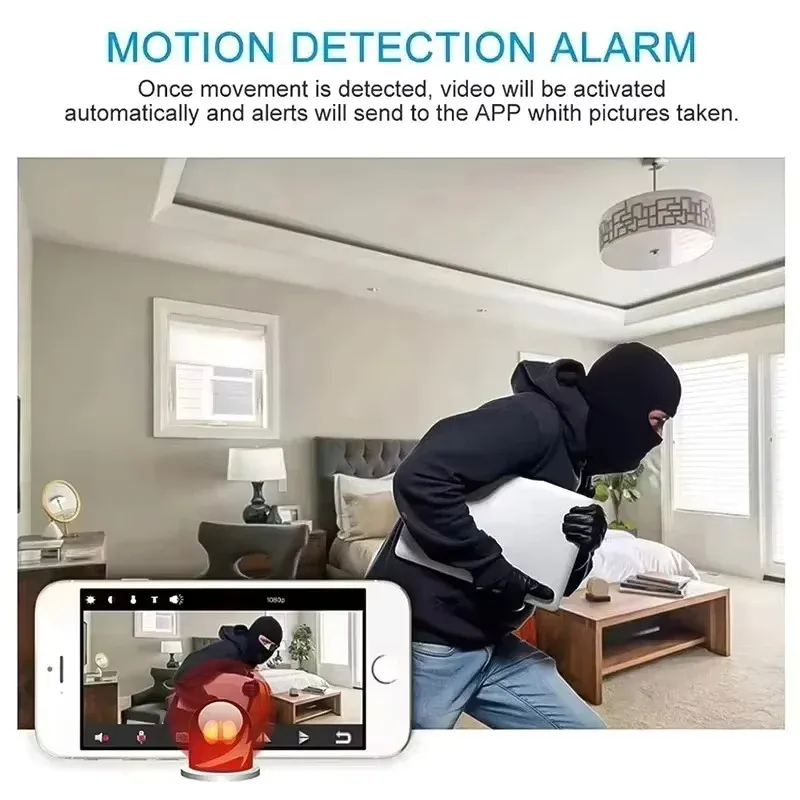 Mini caméra XD Full HD 4K WiFi avec vision nocturne, surveillance à distance, protection domestique, enregistreur vidéo étanche 4