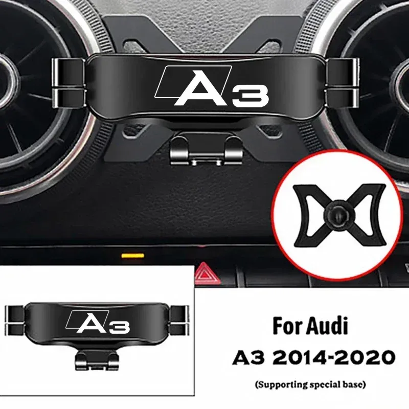 Support de téléphone pour Audi A3 / S3 8V (2014-2020), fixation sur grille de ventilation, support GPS à gravité 7