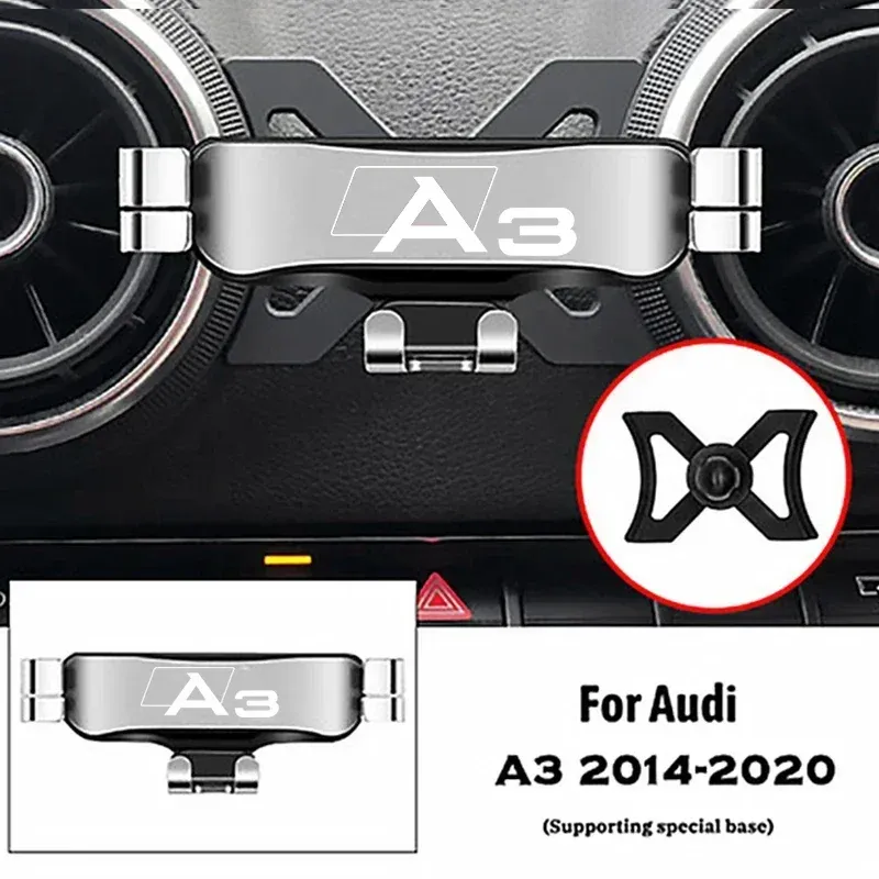 Support de téléphone pour Audi A3 / S3 8V (2014-2020), fixation sur grille de ventilation, support GPS à gravité 8