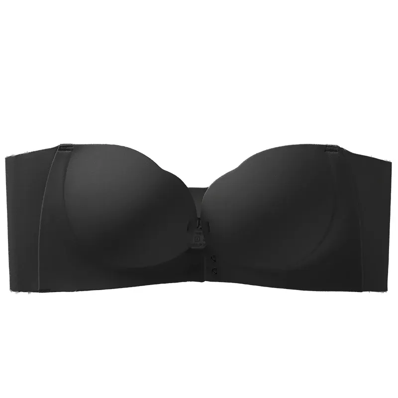 Soutien-gorge push-up sans bretelles et sans armatures pour femme, fermeture avant double crochet, moulé 3D, décolleté plongeant en V, sans couture, multi-positions 10