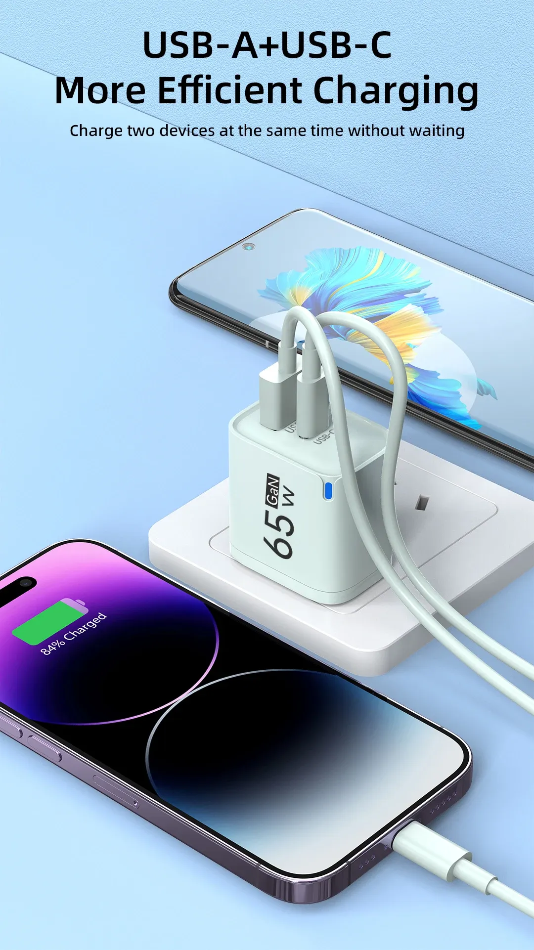Chargeur USB GaN, ambiance lifestyle