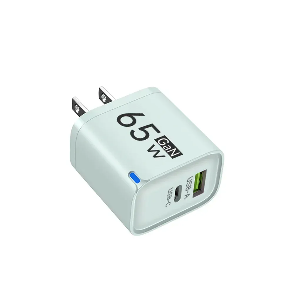 Chargeur USB-C GaN 65W à charge rapide QC 3.0, adaptateur secteur de voyage EU/US/UK pour smartphone 11