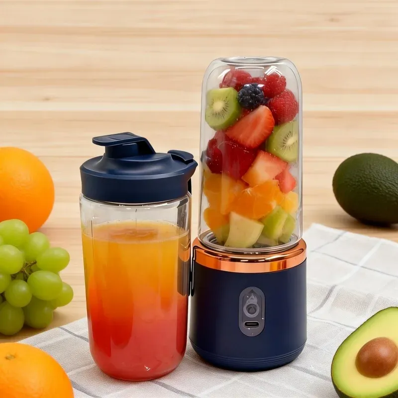 Blender portable USB à double gobelet avec presse-agrumes, pour smoothies, milkshakes et jus 7