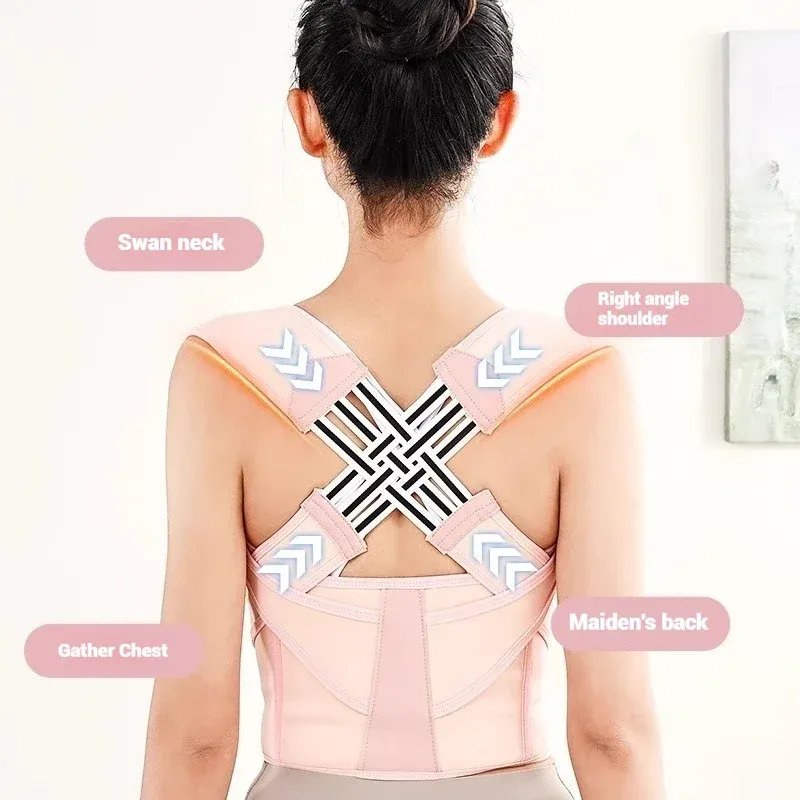 Correcteur de posture réglable unisexe, attelle d'épaules et ceinture de soutien dorsal 3