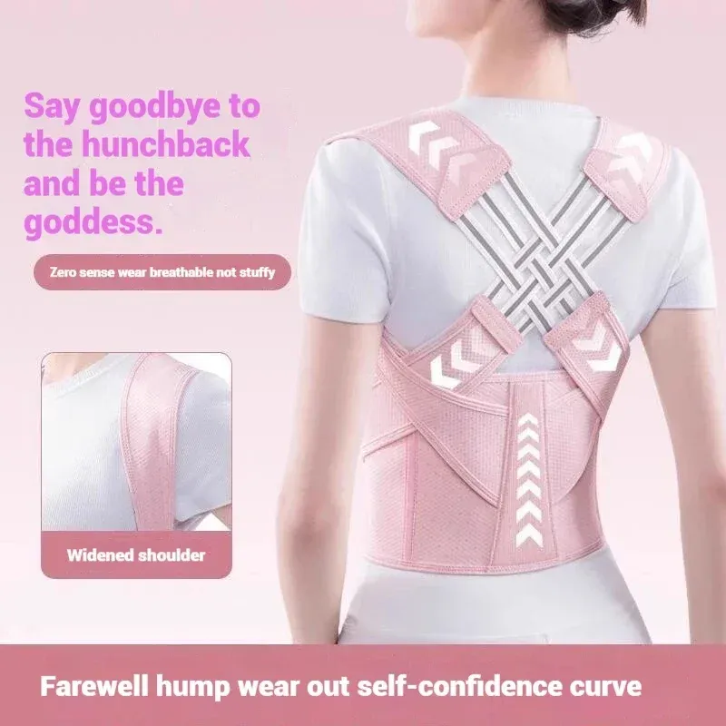 Correcteur de posture réglable unisexe, attelle d'épaules et ceinture de soutien dorsal 6