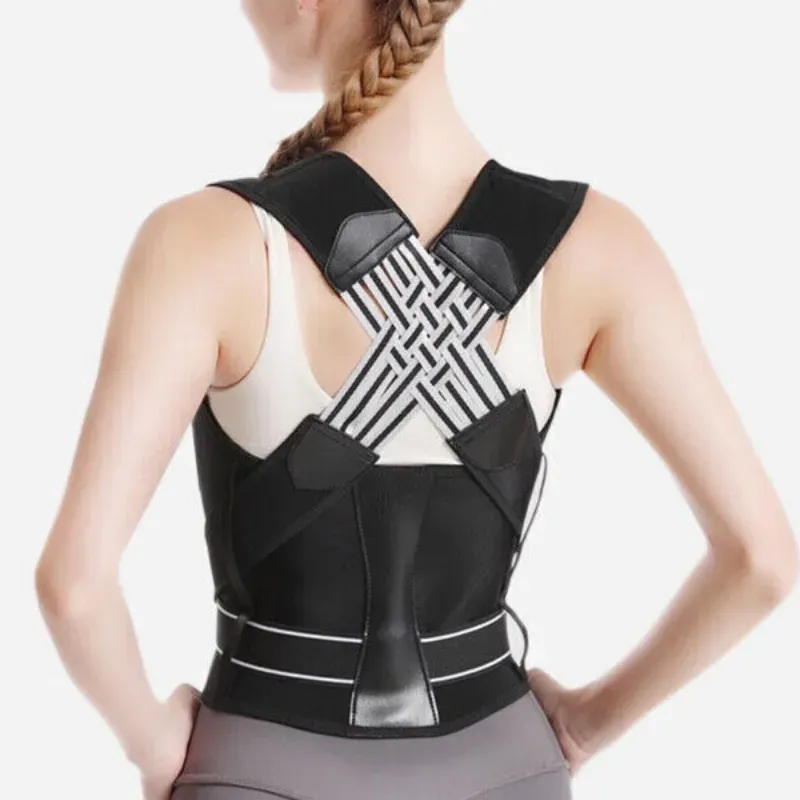 Correcteur de posture réglable unisexe, attelle d'épaules et ceinture de soutien dorsal 7