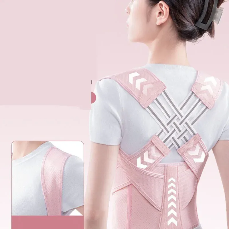 Correcteur de posture réglable unisexe, attelle d'épaules et ceinture de soutien dorsal 8