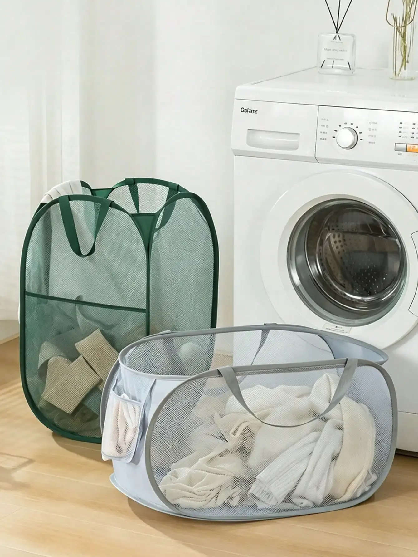 Panier à linge pliable, finitions soignées