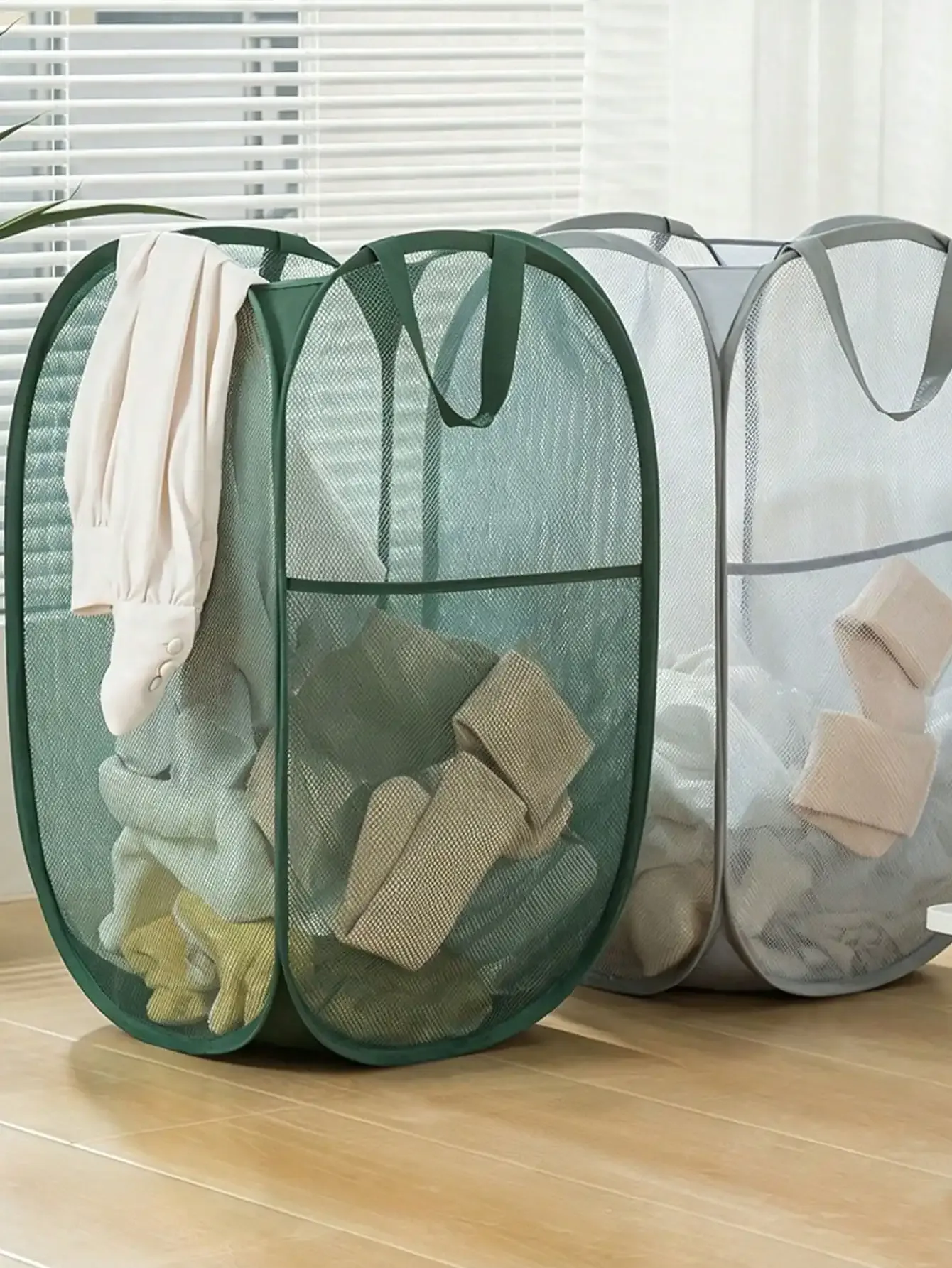 Détail du panier à linge pliable