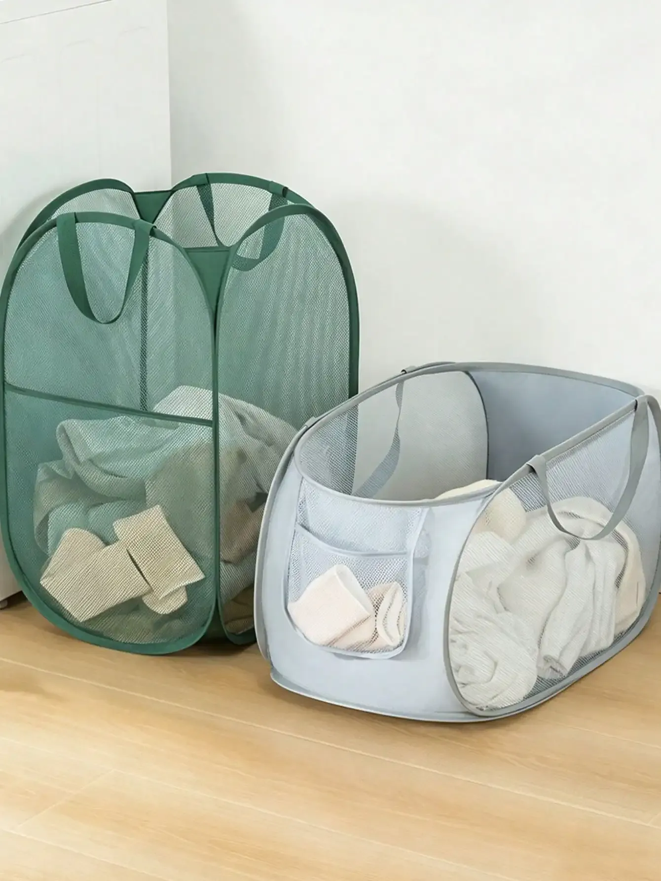 Panier à linge pliable, vue d'ensemble élégante