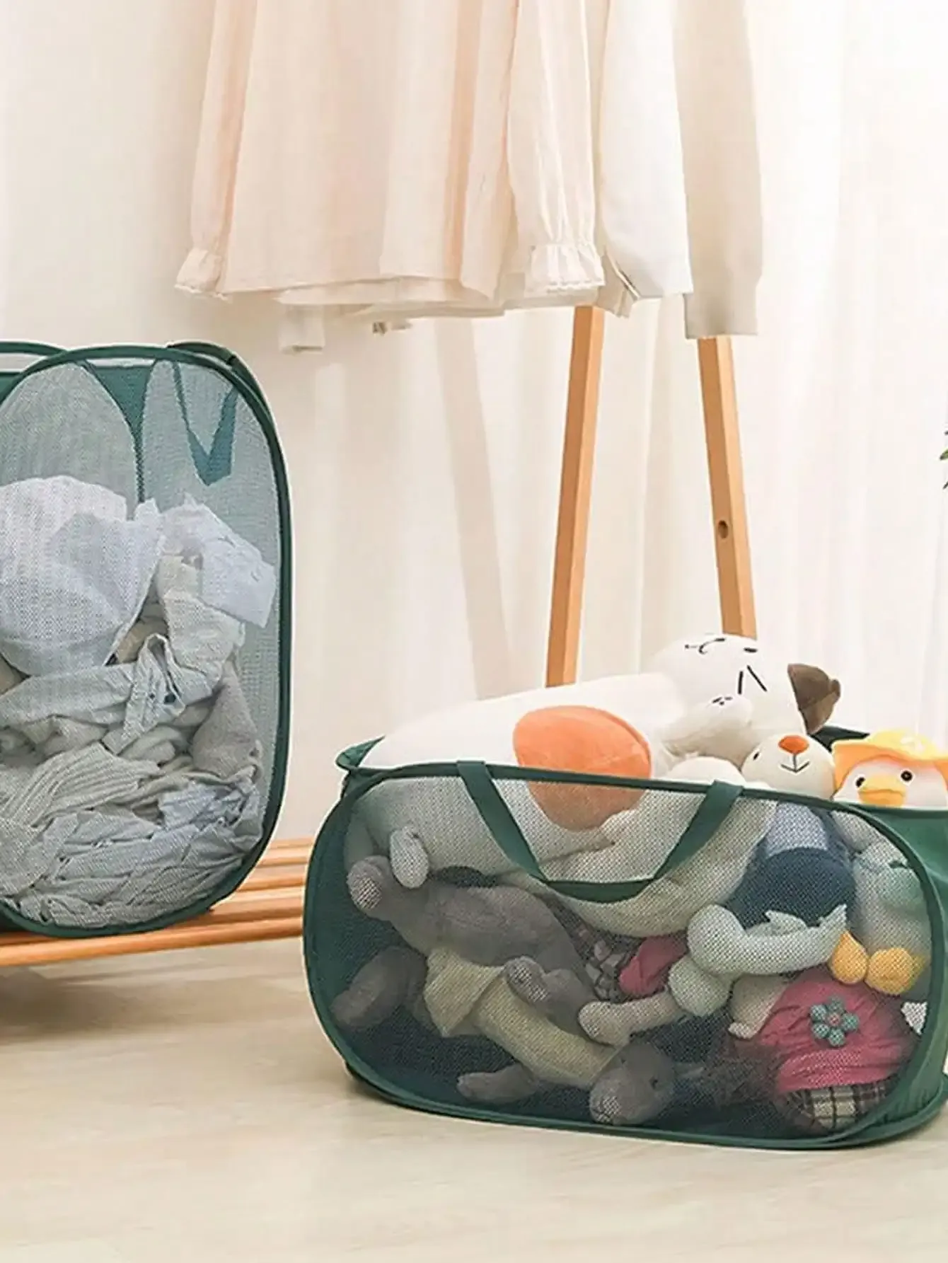 Panier à linge pliable, finition élégante